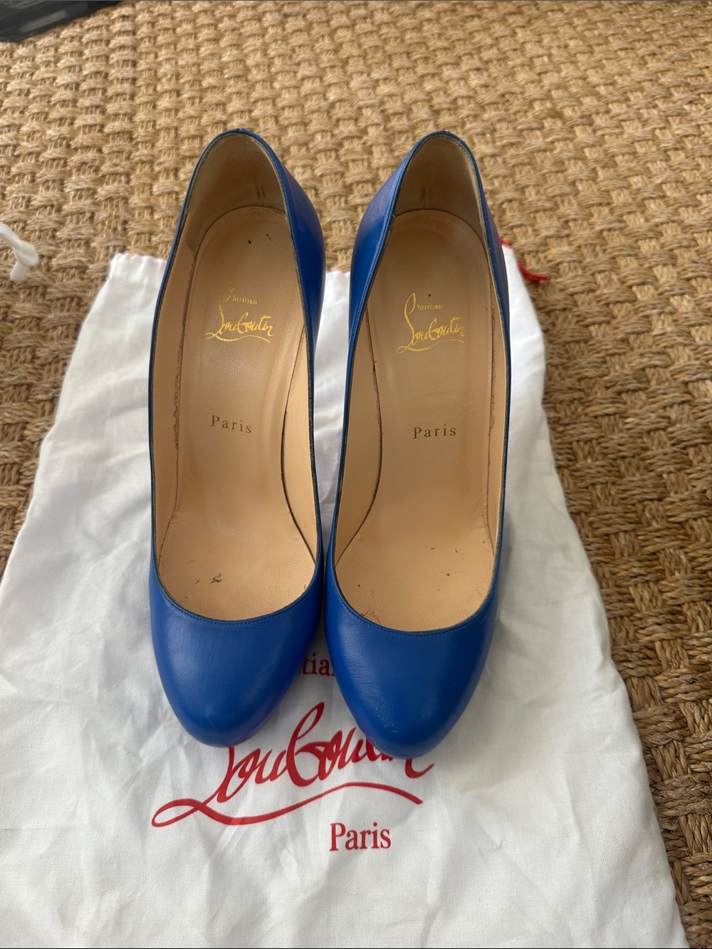 Christian Louboutin Blue Leather Platform Pumps